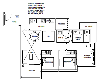Forett 3 Bedroom Deluxe C1B layout