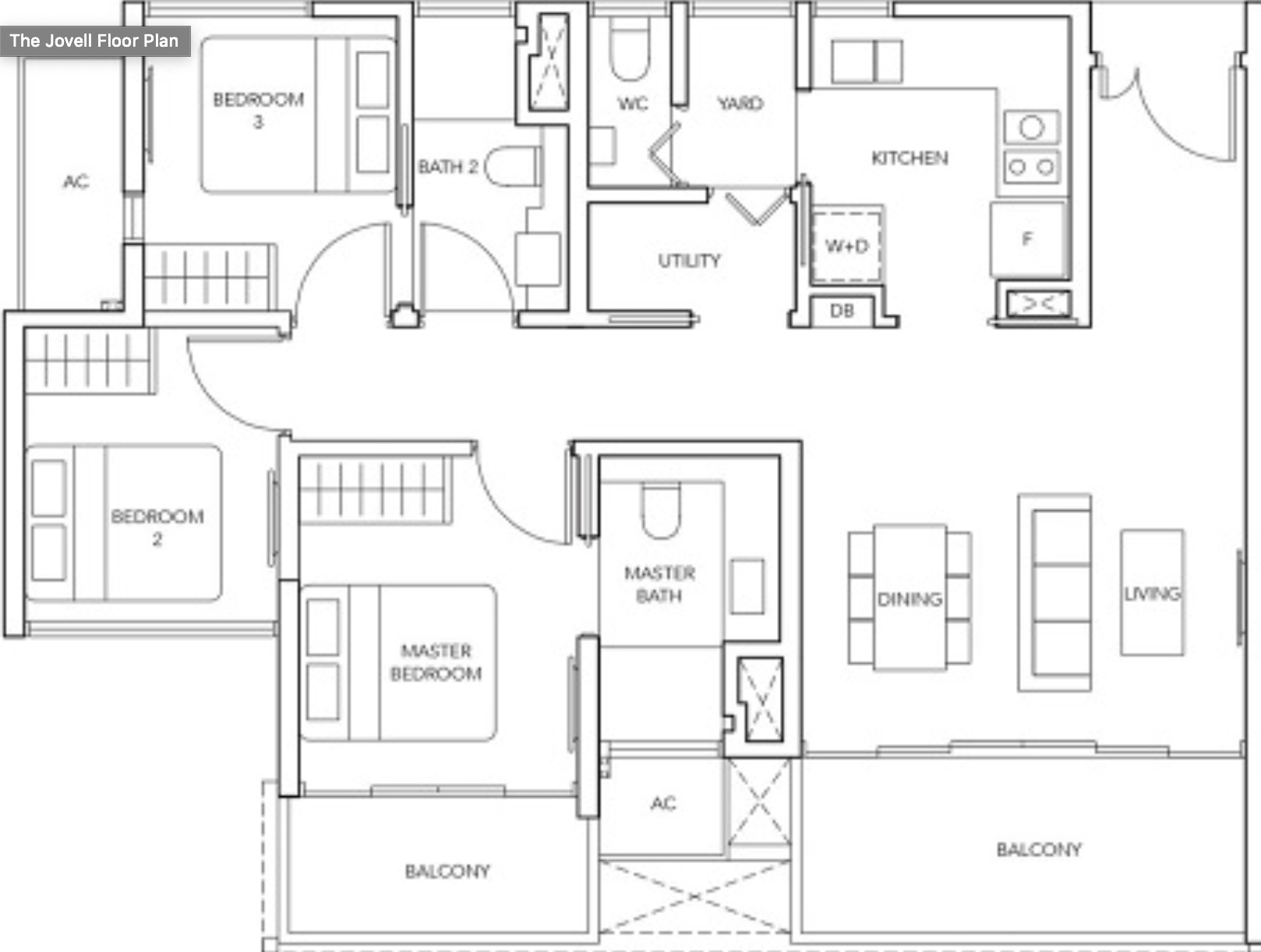 Jovell 3 Bedroom with Yard 3Y layout