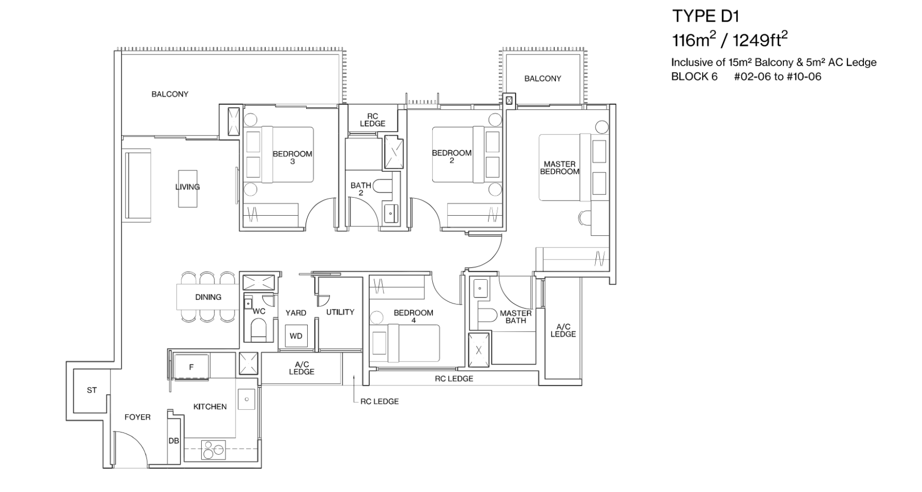 Ki Residences D1 4-Bedroom + Utility layout.png