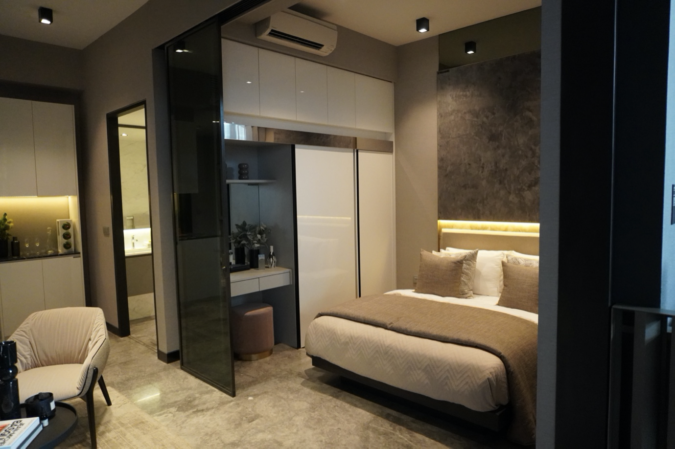 Sliding doors help to reduce space wastage.
