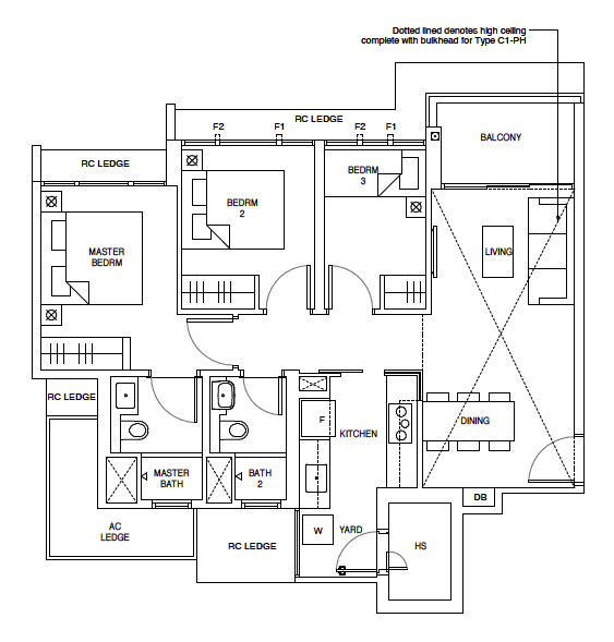 Parc Central C1 3-Bedroom Deluxe layout
