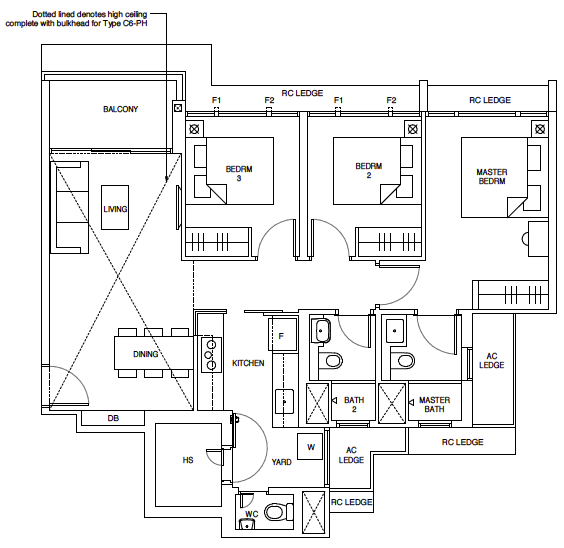 Parc Central C6 3-Bedroom Luxury layout