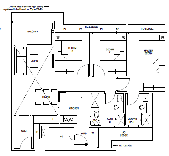 Parc Central C7 3-Bedroom Luxury layout