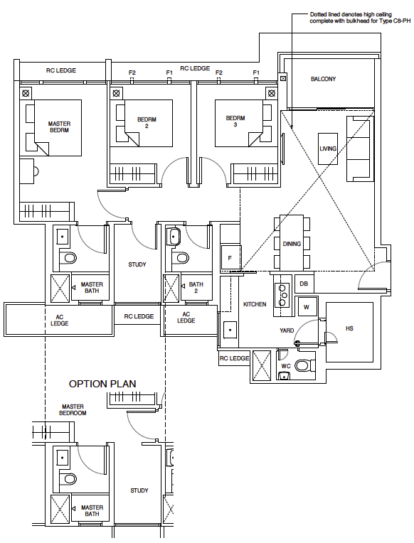 Parc Central C8 3-Bedroom Luxury layout