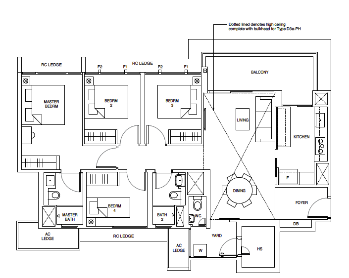 Parc Central D3a 4-Bedroom Premium layout