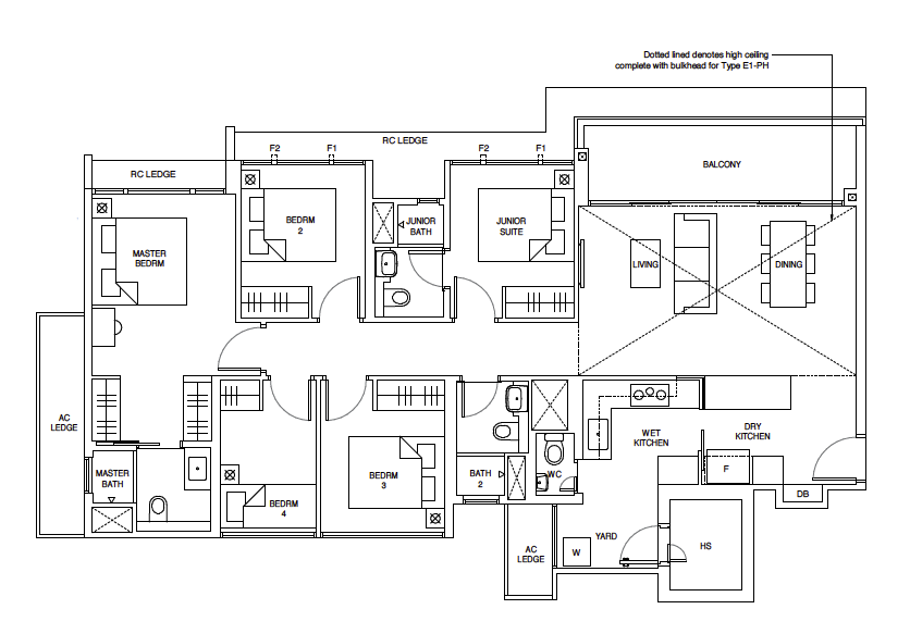 Parc Central E1 5-Bedroom Luxury layout