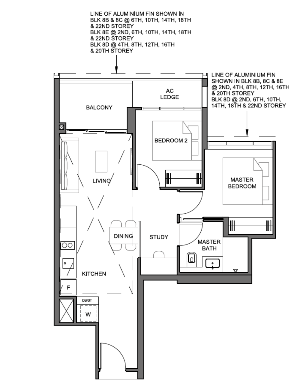 Parc Clematis 1 Bedroom 2BR-1 layout.png