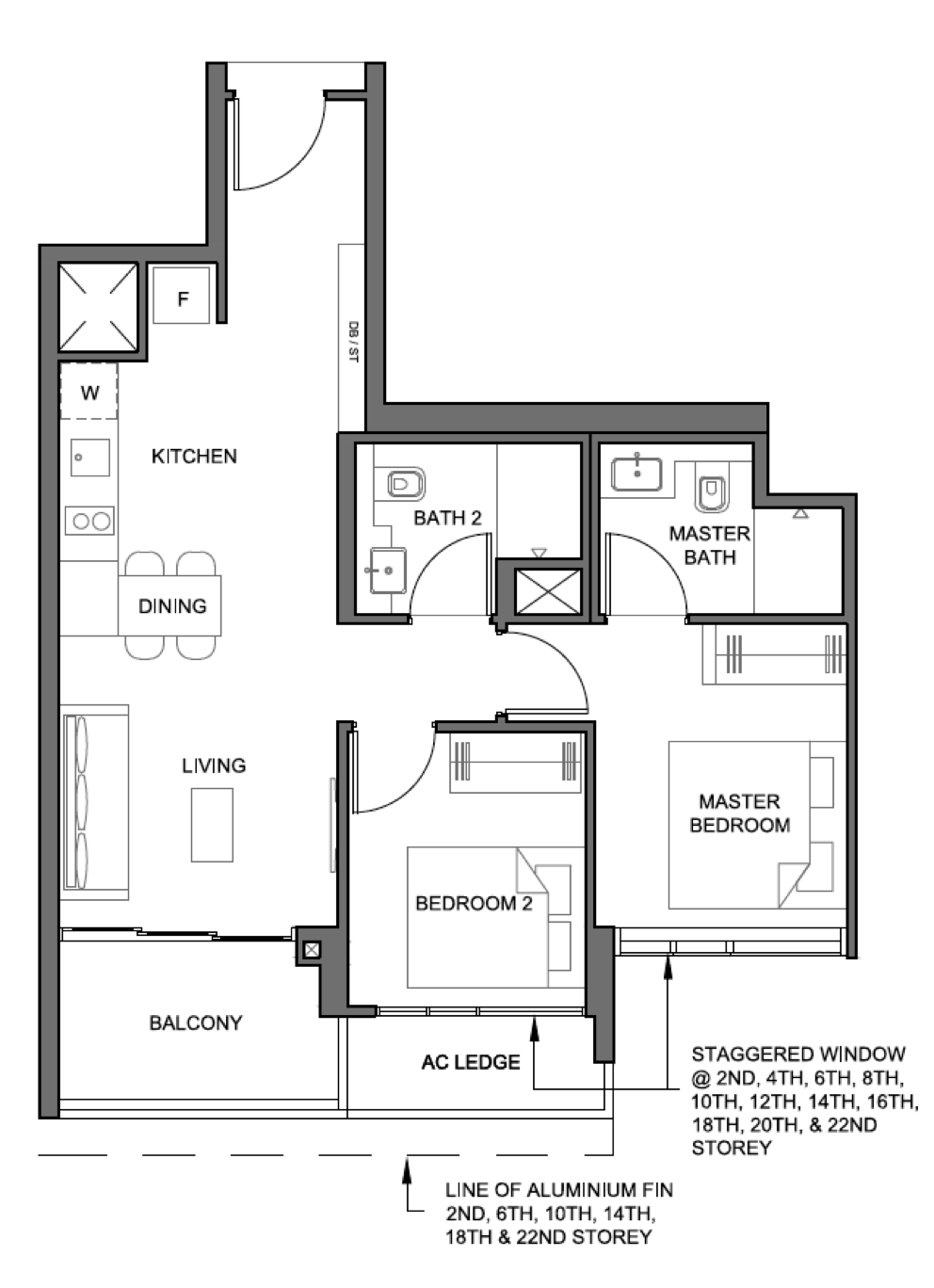 Parc Clematis 2 Bedroom 2BR-2 layout.png