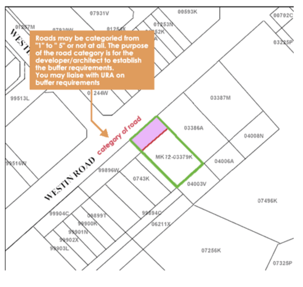 Example of a road line plan courtesy LTA