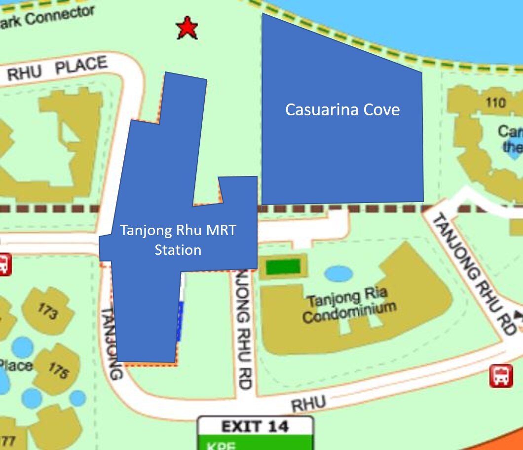 Tanjong Rhu MRT Station and Casuarina Cove Courtesy Street Directory