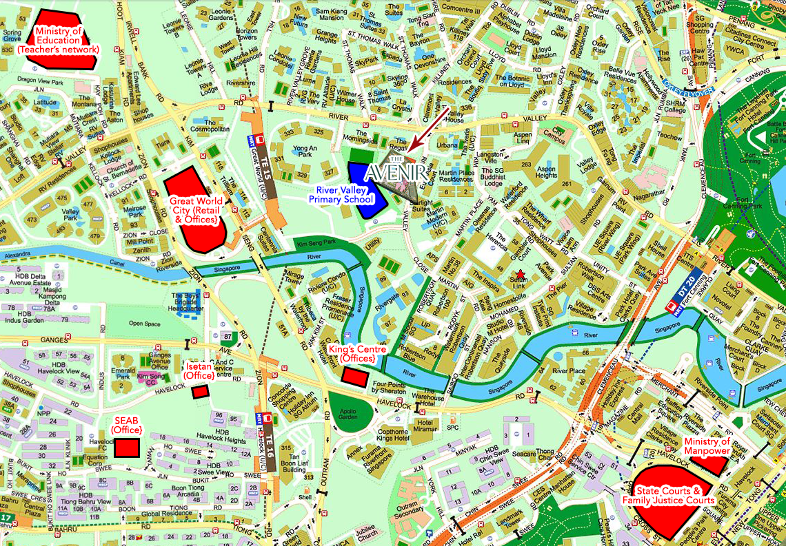 The Avenir Tenant Pool Map Courtesy StreetDirectory