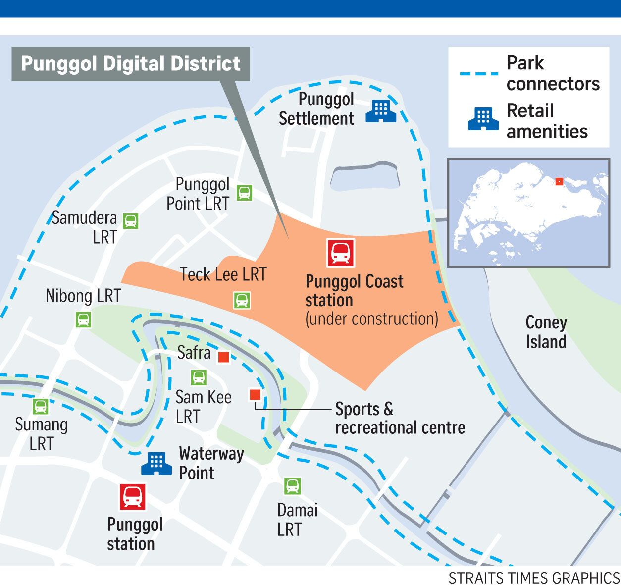 Punggol Digital District map Courtesy Straits Times
